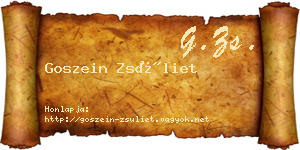 Goszein Zsüliet névjegykártya